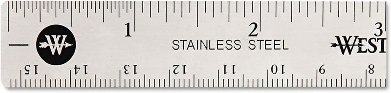 Westcott Stainless Steel Office Ruler with Cork Base - 6 Inch - Image 1