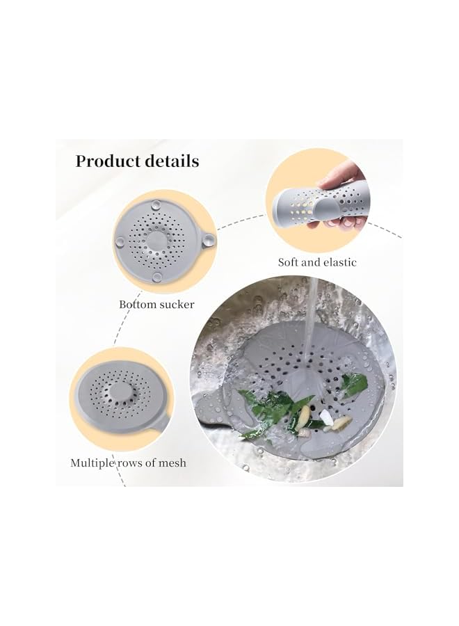 The Bros 2 قطع مصيدة شعر مصنوعة من السيليكون لصرف المياه مع شفاط، واقي صرف، مصفاة حوض - غطاء مصيدة شعر لصرف المياه، فلتر مصيدة الشعر لحمام، حوض استحمام، مطبخ - Image 2