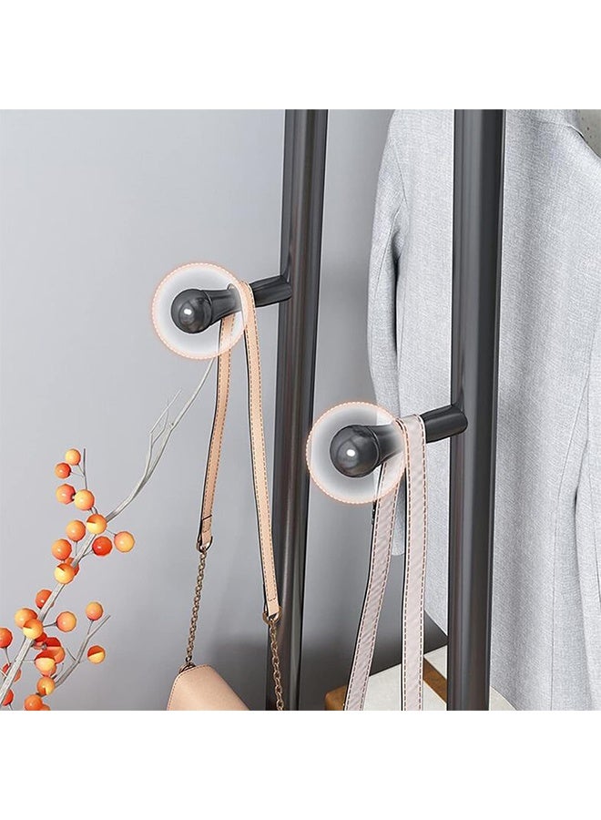 RollsTimi  Clothing Rack Black 2-tier Garment Rack Multi-functional Storage Rack Floor-standing Indoor Household Clothing Rack Single-rod Balcony Drying Rack - Image 4