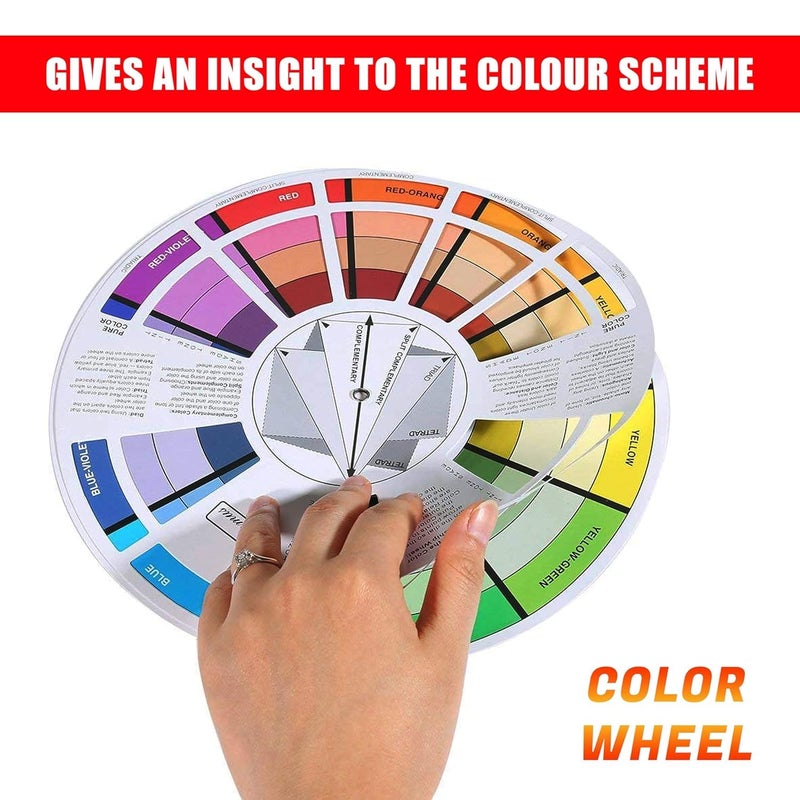 HOUSE HATCH Large Color Wheel Paint Mixing Learning Guide Art Class Teaching Tool | Makeup Blending Chart, and Color Mixing Guide | 9.1 Inch Multicolor - Image 5