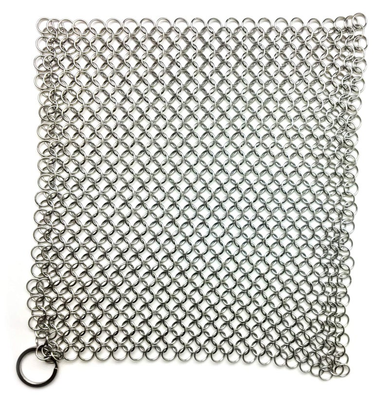 Chain Mail Scrubber by Crisbee  316 Stainless Steel  Rust Resistant  Perfect for Cast Iron and Carbon Steel Cookware by Crisbee