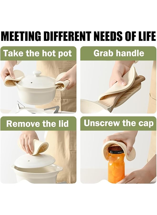 Excefore Silicone Trivet Mats Set   6Pcs Thickened Pot Holders, Non Slip Heat Resistant Pads With Gold Triangle Holder, Ideal For Kitchen Use With Hot Pots, Pans, Dishes - Image 4