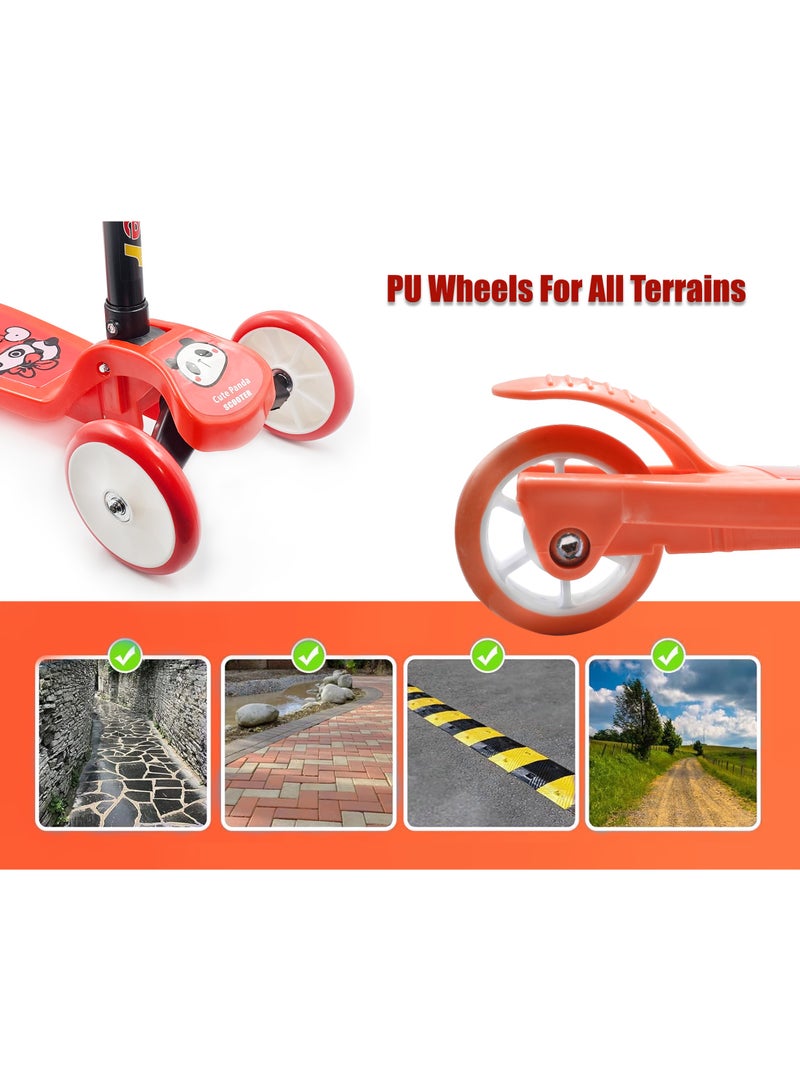 ال بي سكوتر للأطفال قابل للطي بثلاث عجلات مع ارتفاع قابل للتعديل وفرامل قدم - Image 5