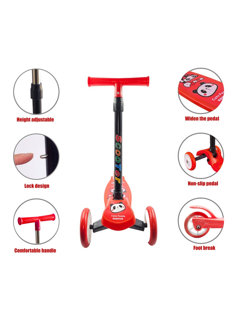 ال بي سكوتر للأطفال قابل للطي بثلاث عجلات مع ارتفاع قابل للتعديل وفرامل قدم - Image 3