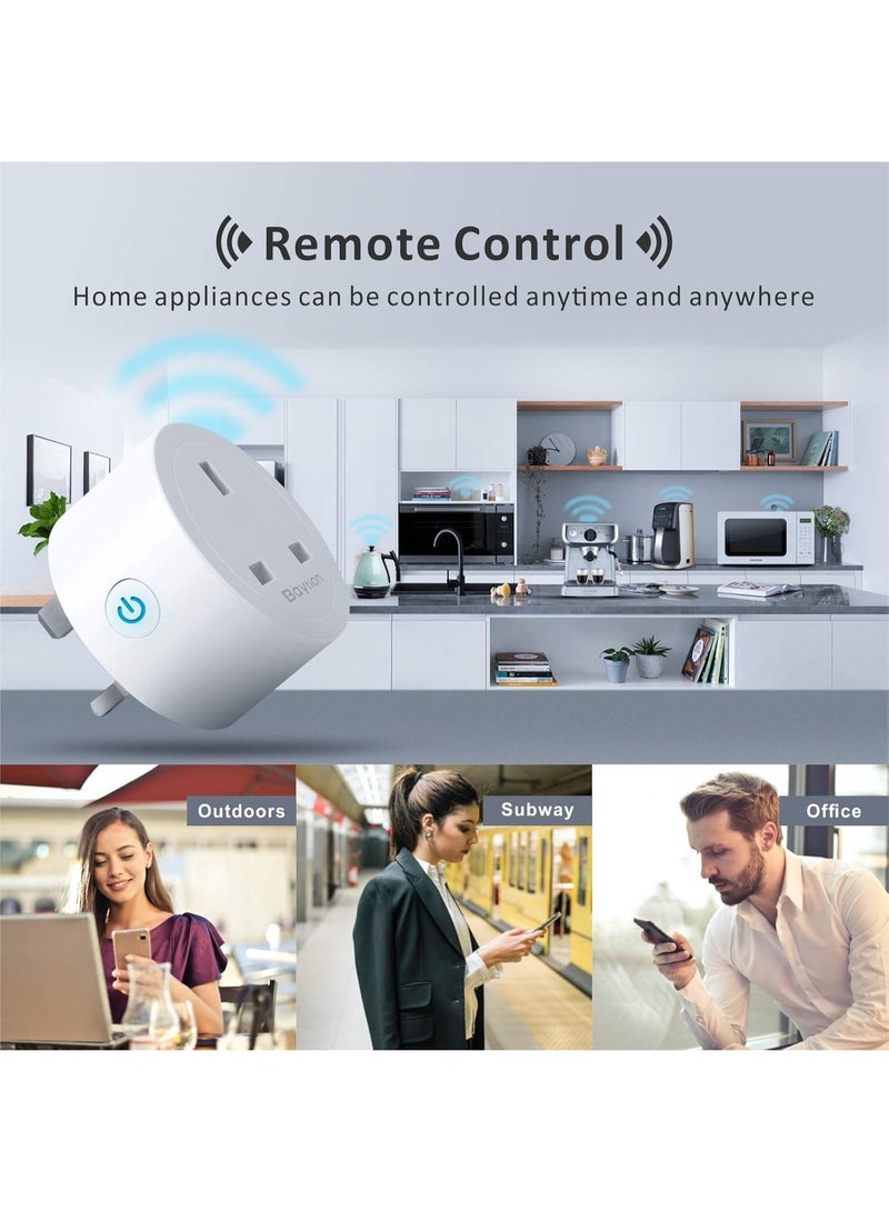 Baytion WiFi Smart Plug, Baytion 16A Energy Monitoring WLAN Smart Plug Socket Work with Smart App, Google Home Mini Smart Outlet Remote and Voice Control No Hub Required - Image 2