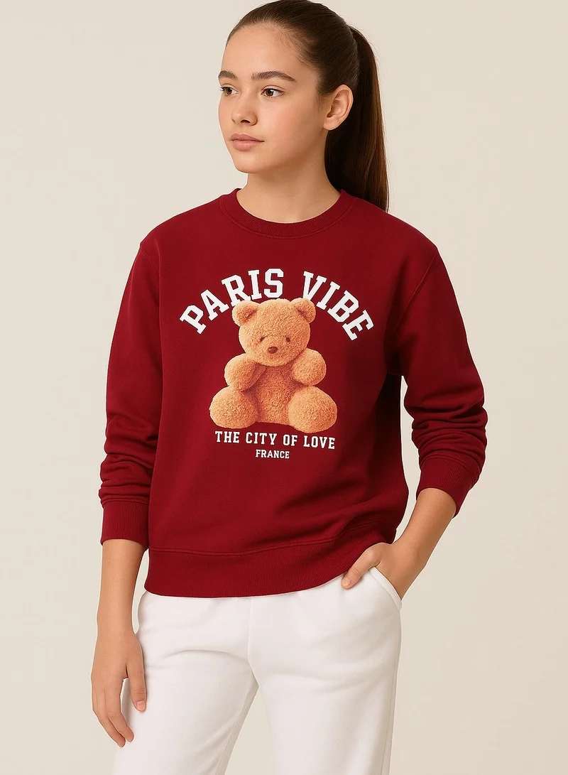 فكتور اند جين سويت شيرت برسومات باريس فايبر قطن % فليس طباعة بارزة