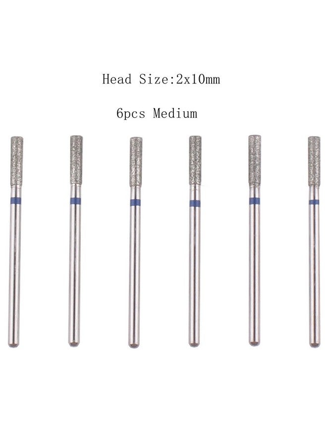 MZCMSL Barrel Cuticle Nail Drill Bit Set with Case, 6pcs Pro Diamond Nail Bits for Nail Salon Manicure, 3/32 Shank efile Bit(Medium) - Image 2