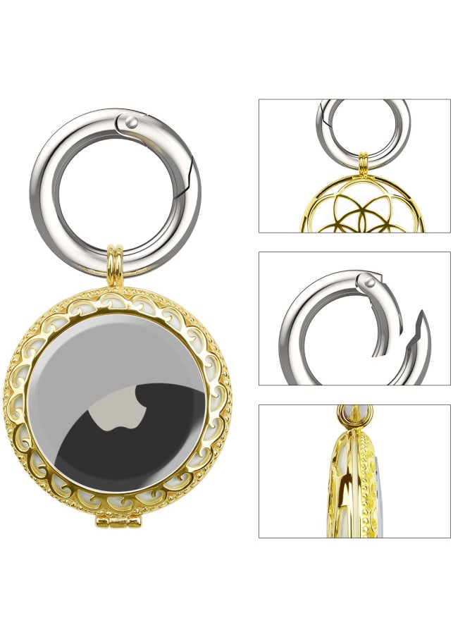 Generic - Suitable For Apple Airtag Anti-lost Location Tracker Metal Protective Case Jewelry Electroplated Keychain Protective Case-Color:K Gold-Applicable Model:airtag/airtags - Image 1