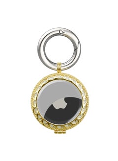 Suitable For Apple Airtag Anti-lost Location Tracker Metal Protective Case Jewelry Electroplated Keychain Protective Case-Color:K Gold-Applicable Model:airtag/airtags