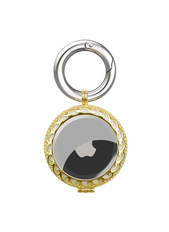 Generic - Suitable For Apple Airtag Anti-lost Location Tracker Metal Protective Case Jewelry Electroplated Keychain Protective Case-Color:K Gold-Applicable Model:airtag/airtags - Image 1