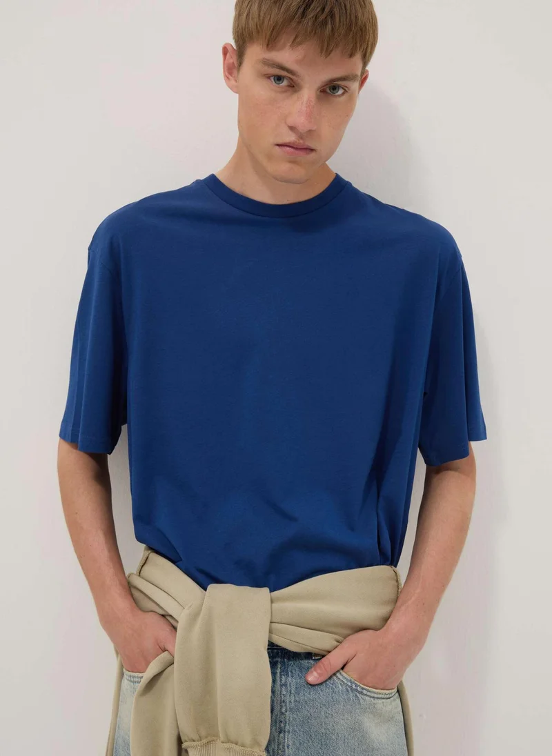 Ovs OVS Blue Pure Cotton Short-Sleeve T-Shirt