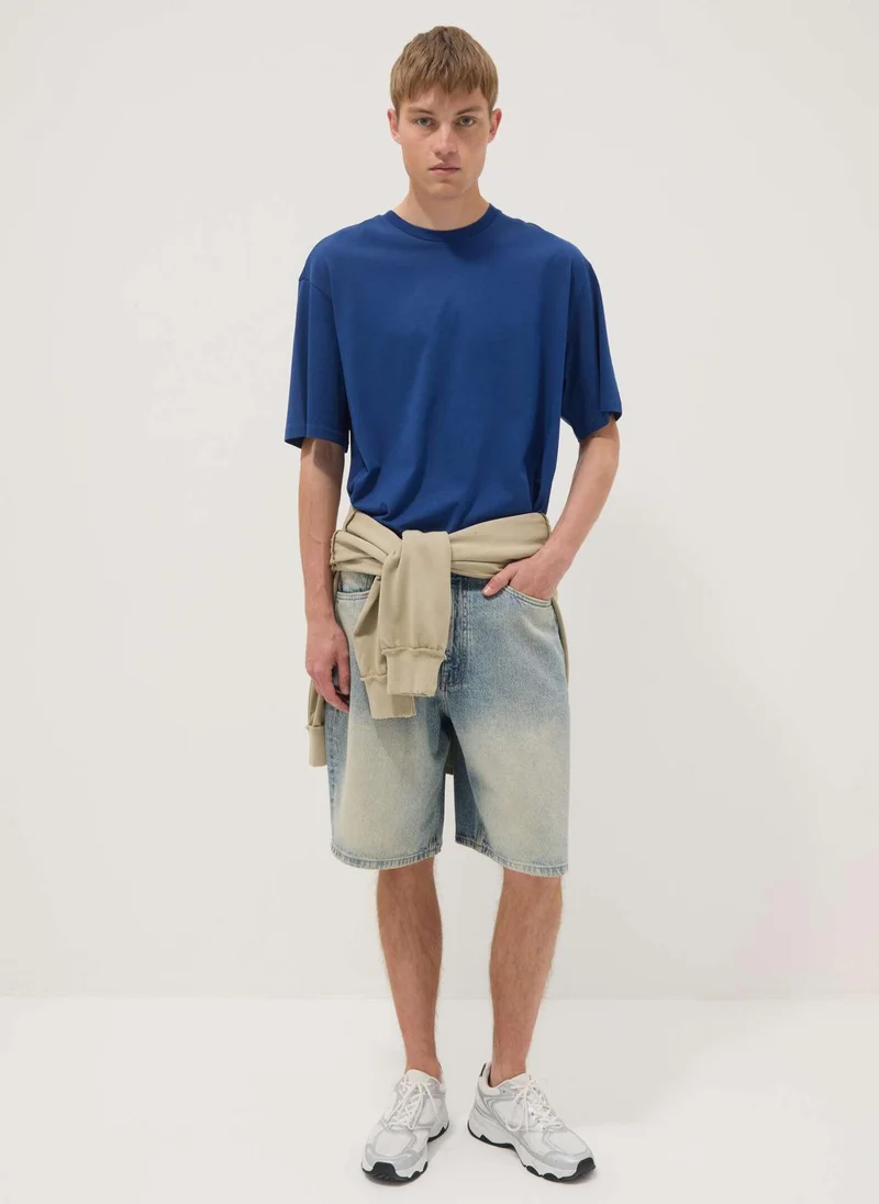 Ovs OVS Blue Pure Cotton Short-Sleeve T-Shirt