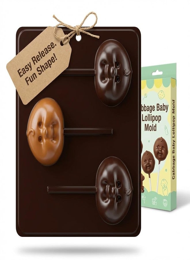 Lollipops Cabbage Baby Lollipop Chocolate Candy Mold 276, 3 Cavities, 3.1" x 2.5" Each Baby - Image 3