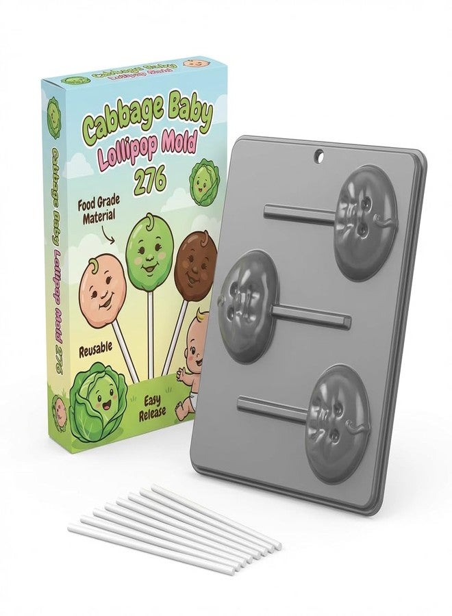 Lollipops Cabbage Baby Lollipop Chocolate Candy Mold 276, 3 Cavities, 3.1" x 2.5" Each Baby - Image 4