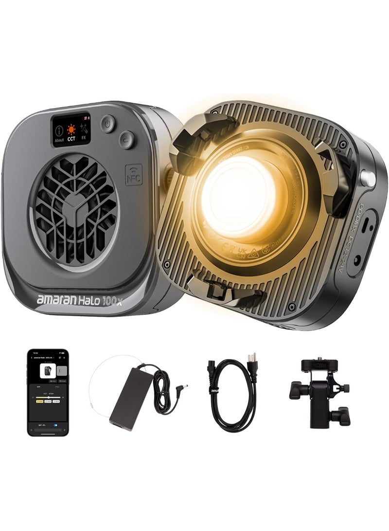 عماران إضاءة Aputure Amaran Halo 100x ثنائية اللون LED Monolight – إضاءة فيديو احترافية مستمرة بقدرة 100 واط مع 2700K–6500K وقاعدة Bowens وتحكم عبر التطبيق - Image 1