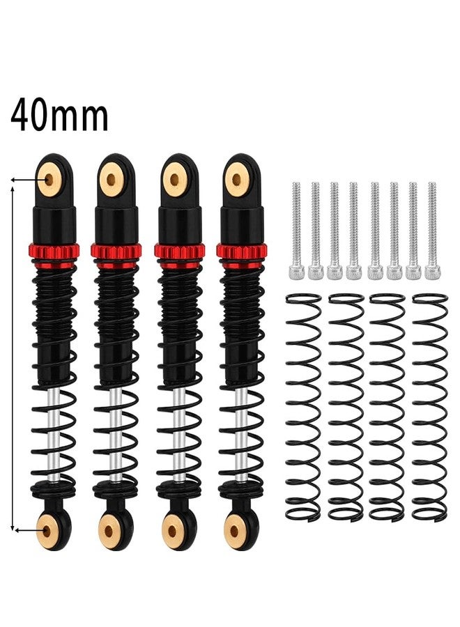 Pothyes Aluminum Long or Regular Threaded Shock Adjustable Absorber Oil Damper for Axial SCX24 FMS FCX24M AX24 1/24 RC Crawler Car Upgrade Parts (Black, 40mm) - Image 3