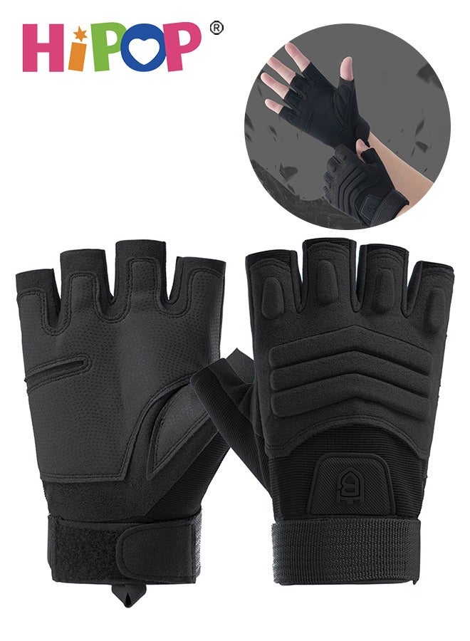 هيبوب قفازات الجيم، قفازات رياضية للحماية الكاملة، قفازات بدون أصابع مع دعم لرباط المعصم للرجال والنساء، قفازات تمرين لرفع الأثقال، التدريب، ركوب الدراجات، وصالات الألعاب الرياضية. - Image 1