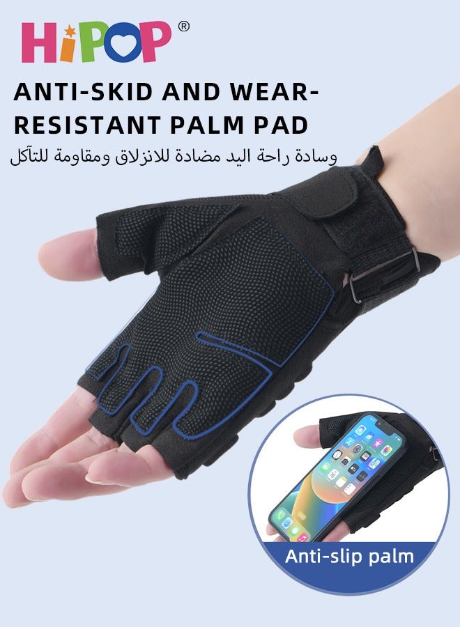 هيبوب قفازات الجيم، قفازات رياضية للحماية الكاملة، قفازات بدون أصابع مع دعم لرباط المعصم للرجال والنساء، قفازات تمرين لرفع الأثقال، التدريب، ركوب الدراجات، وصالات الألعاب الرياضية. - Image 2