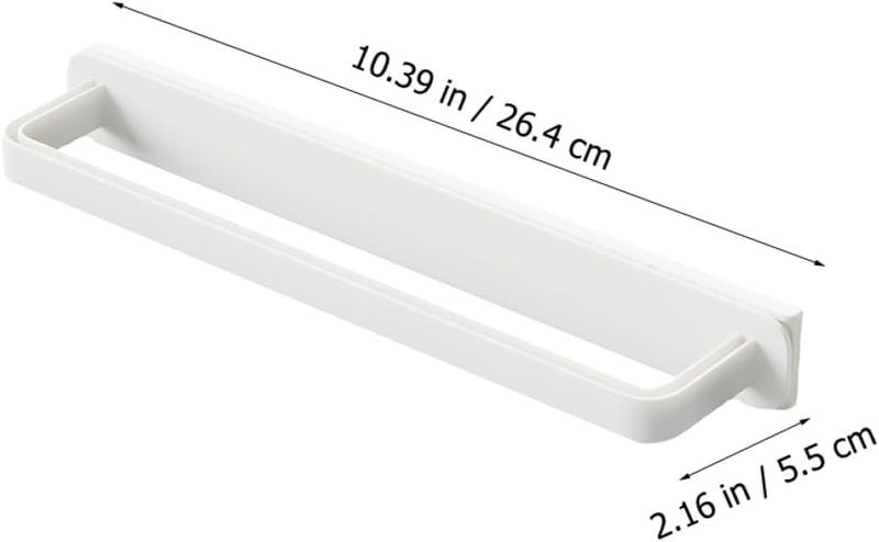 ULTECHNOVO 2pcs Wall-Mounted Self-Adhesive Towel Rack with Sliding Bars, White Utility Organizer for Bathroom and Kitchen, No-Drill Hand Towel Holder Storage Solution - Image 2