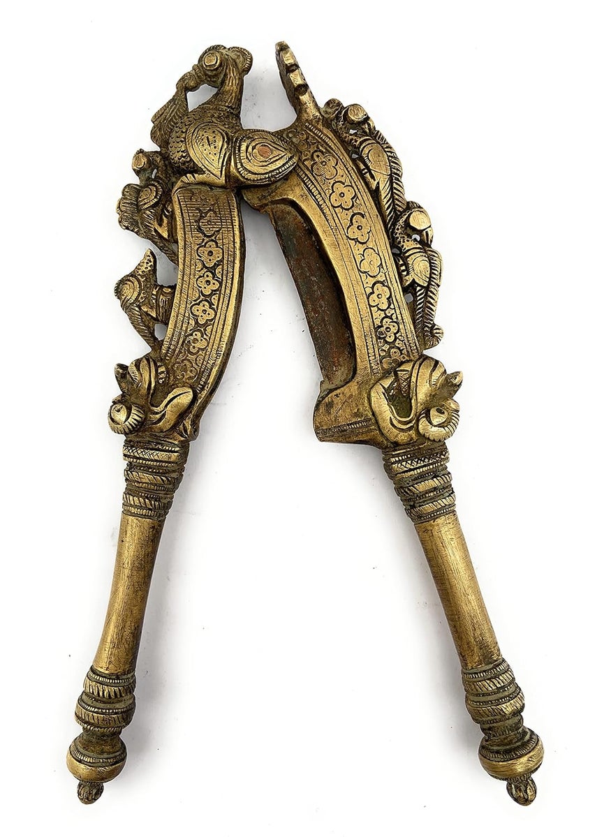 Bhunes Bhunes Brass Antique Nut Cutter bettel nut Cutter Nut Cutter Tablet Cutter Gold 8 Inch 1 Piece  - Image 4