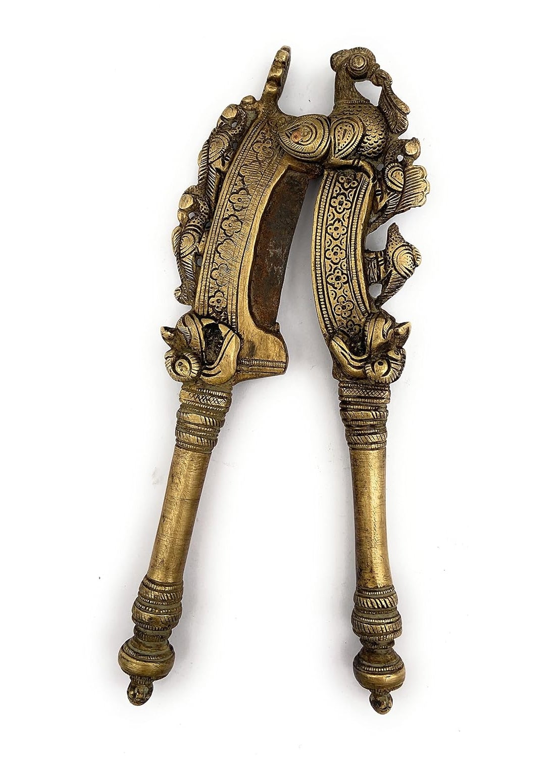 Bhunes Bhunes Brass Antique Nut Cutter bettel nut Cutter Nut Cutter Tablet Cutter Gold 8 Inch 1 Piece  - Image 1