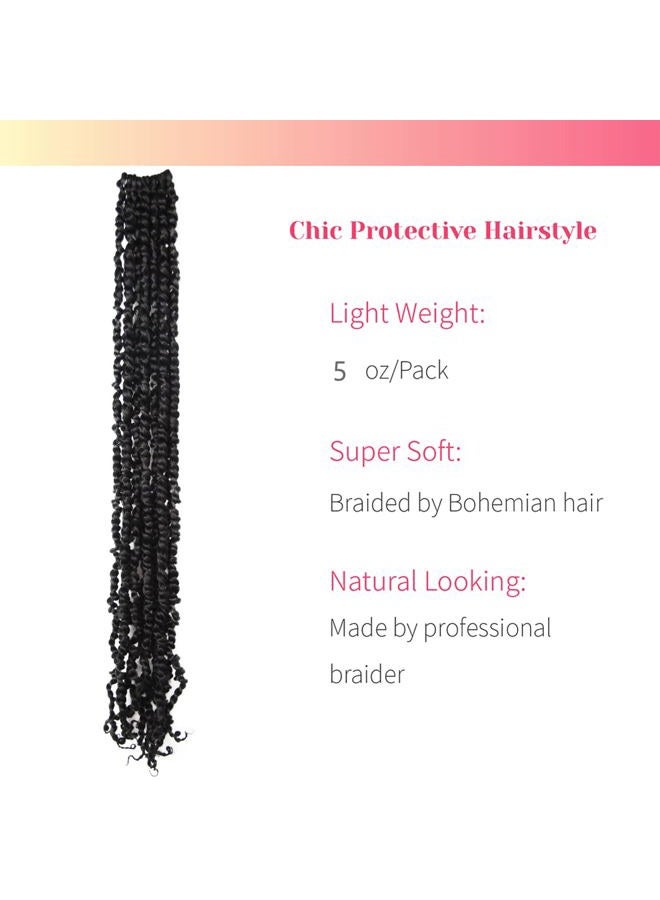 BOHOBABE The BOHOBABE 36 Inch Pre-twisted Passion Twist Hair 8 Packs Super Long Pre-looped Crochet Passion Twist Braiding Hair Soft Bohemian Twists (1B) - Image 2
