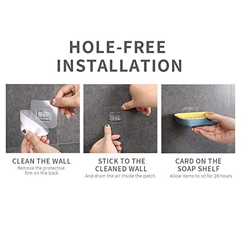 HOME CUBE 2 Pcs Adhesive Wall Mounted Soap Dish Case Holder for Bathroom Kitchen Sink - Random Color (R3CV) - Image 4