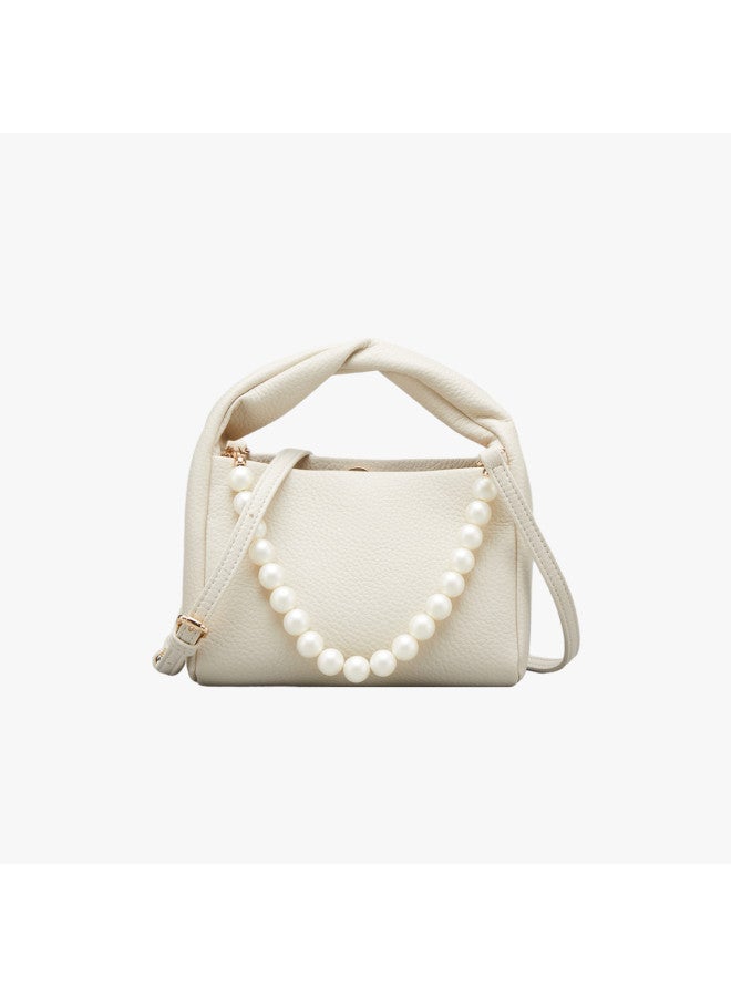 YEARCON Qixi Gift】fashion Pearl Accent Mini Square Bag - Versatile Women's Handbag For Loved Ones And Girlfriends - Image 3