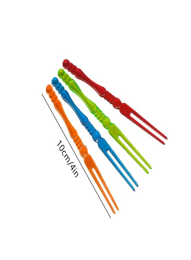 Ebonee Multicolor Disposable Plastic Cocktail Picks Fruit Forks, 4" Mini Dessert Cake Forks Sticks, Tasting Appetizer Plates Picks Food Forks for Home Bar Party Supplies (300 Pack) - Image 2