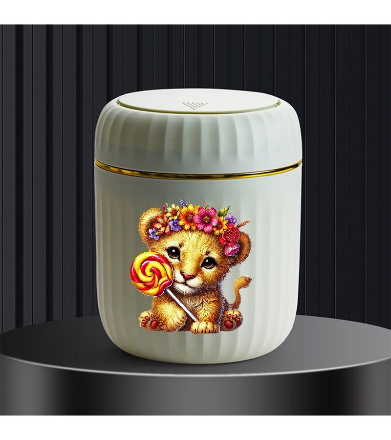 White Mini Lollipop Trash Can Desktop Animal Shape for Office Room Vehicle Christmas - Image 2