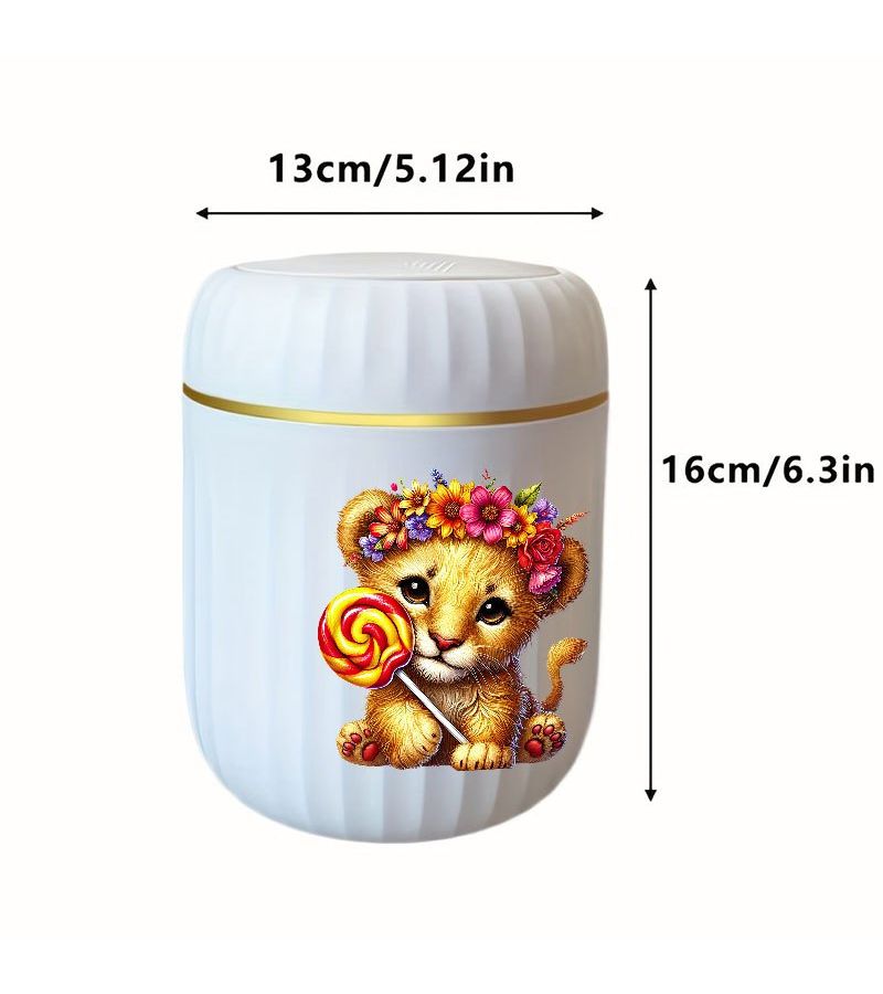 White Mini Lollipop Trash Can Desktop Animal Shape for Office Room Vehicle Christmas - Image 3