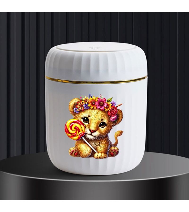 White Mini Lollipop Trash Can Desktop Animal Shape for Office Room Vehicle Christmas - Image 4