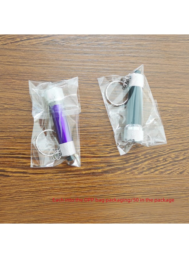 Mini Aluminum Alloy Flashlight 5LED Keychain Lamp Advertising Gifts Emergency Small Flashlight Portable Led Flashlight-Color:Green  - Image 5