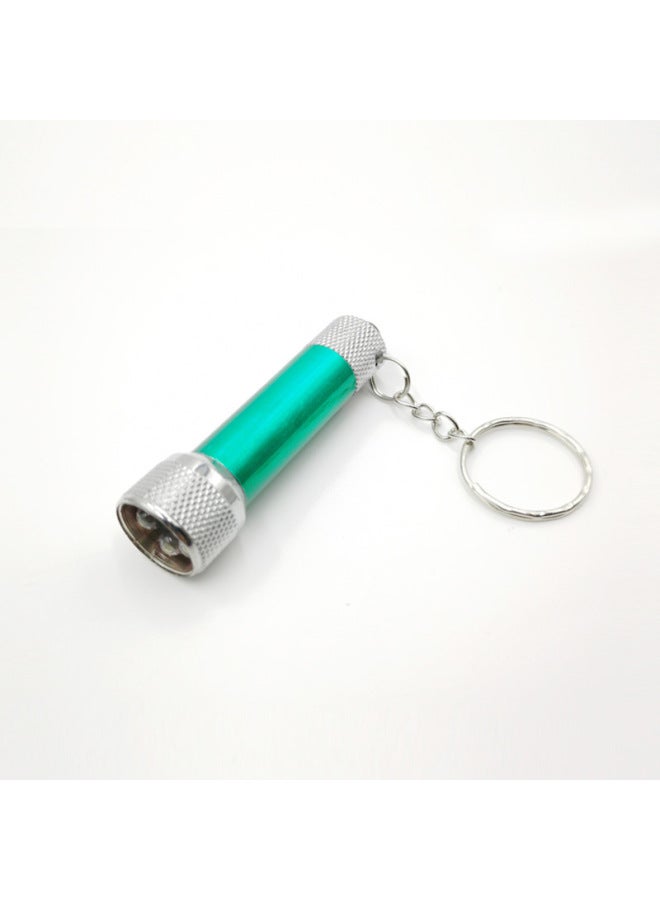 Mini Aluminum Alloy Flashlight 5LED Keychain Lamp Advertising Gifts Emergency Small Flashlight Portable Led Flashlight-Color:Green  - Image 1