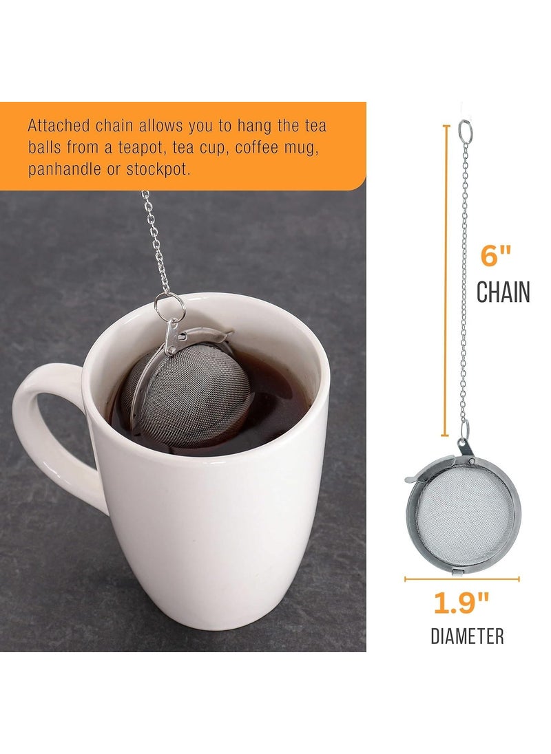 BENCI - BENCI Stainless Steel Tea Ball Strainer for Loose Leaf Tea Reusable Infuser with Extra Fine Mesh Chain Brews Hot Tea Coffee Tea Egg Steeper for One Cup Holds 1 TBSP Set of 2Small - Image 1