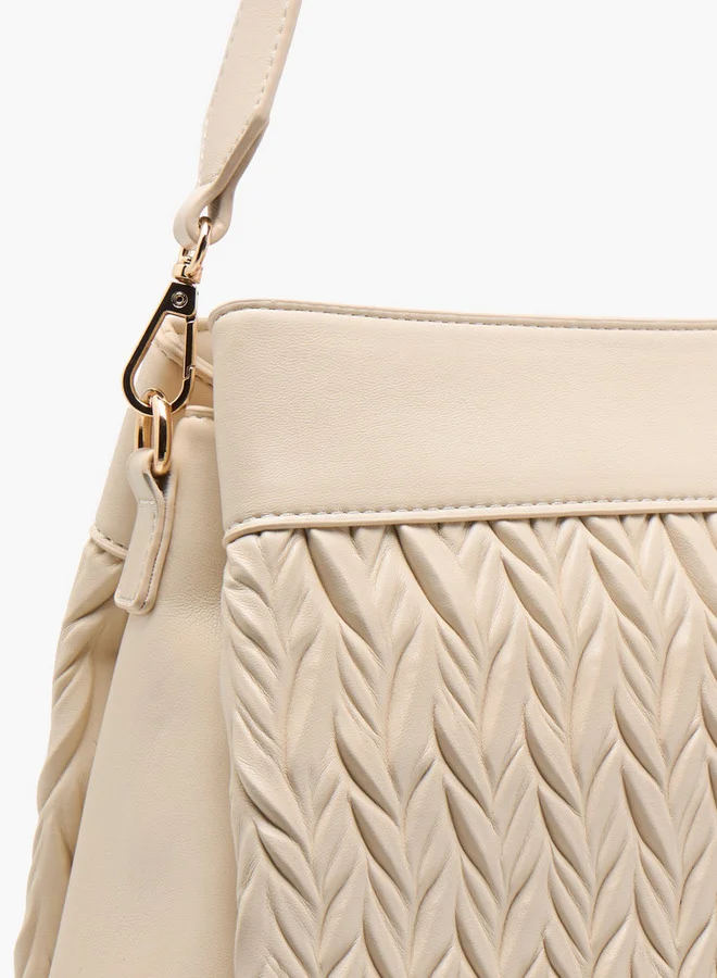 Flora Bella By Shoexpress Textured Crossbody Bag with Detachable Shoulder Strap