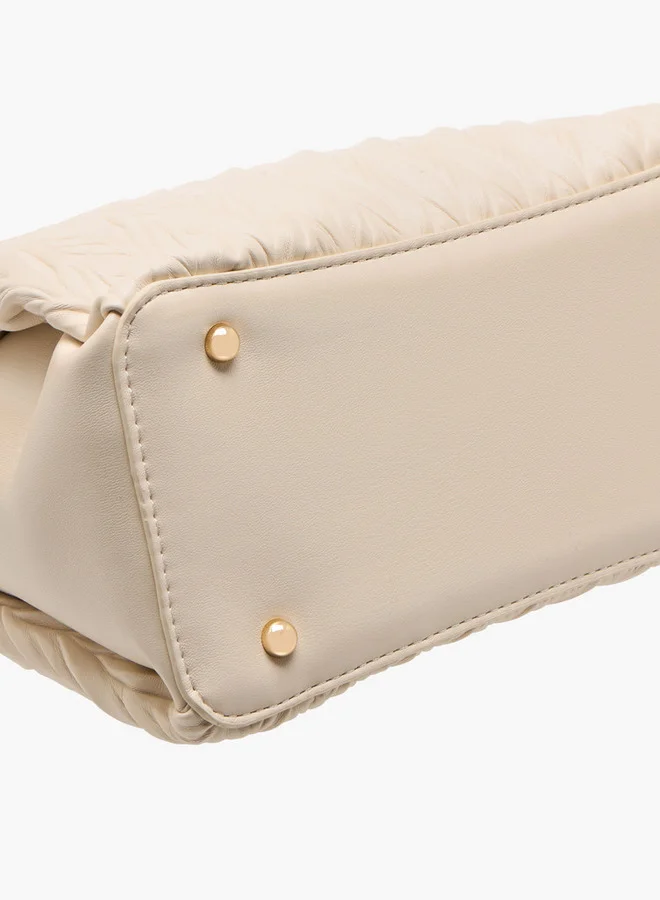 Flora Bella By Shoexpress Textured Crossbody Bag with Detachable Shoulder Strap