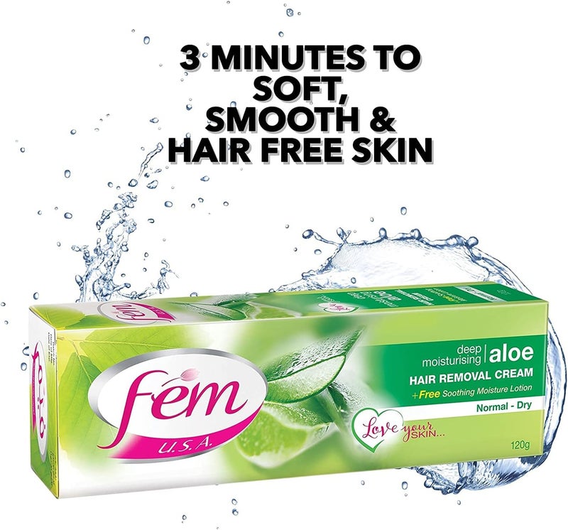 fem كريم إزالة الشعر من فيم USA مع الألوة فيرا - عبوة قيمة من 2 - Image 2