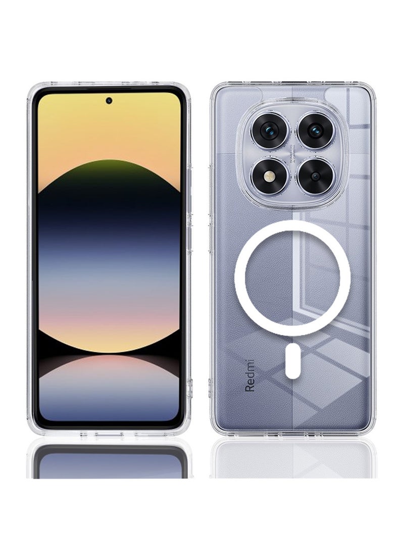 Techie Xiaomi Redmi Note 14 Pro Case with MagSafe – Slim, Anti-Yellowing Transparent Back Cover with Camera Lens Protection, Magnetic Holder Wireless Charging Compatible - Clear - Image 4