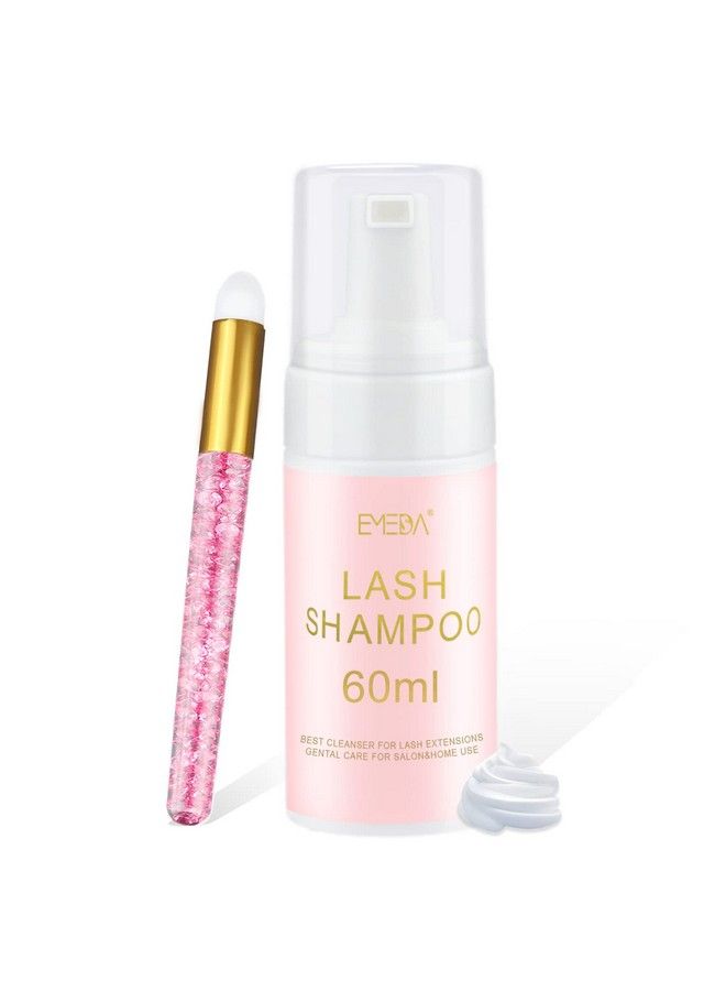 EMEDA Lash Shampoo For Lash Extensions60Ml Eyelash Extension Cleanser Oil Free Foam Soap Lash Bath For Eyelash Extensions Wash Oil Dustcarelash Extension Shampoo Kit With Brushhome Salon Use - Image 2