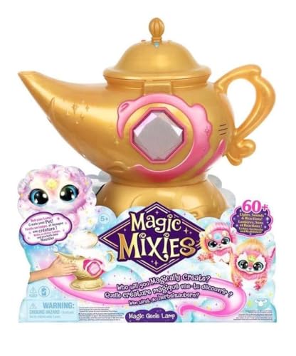 Magic Mixies Magic Genie Lamp with Interactive 8 Pink Plush Toy and 60 Sounds  Reactions Unlock a Magic Ring and Reveal a Pink Genie from The Real Misting Lamp Gifts for Kids Ages 5 - Image 1