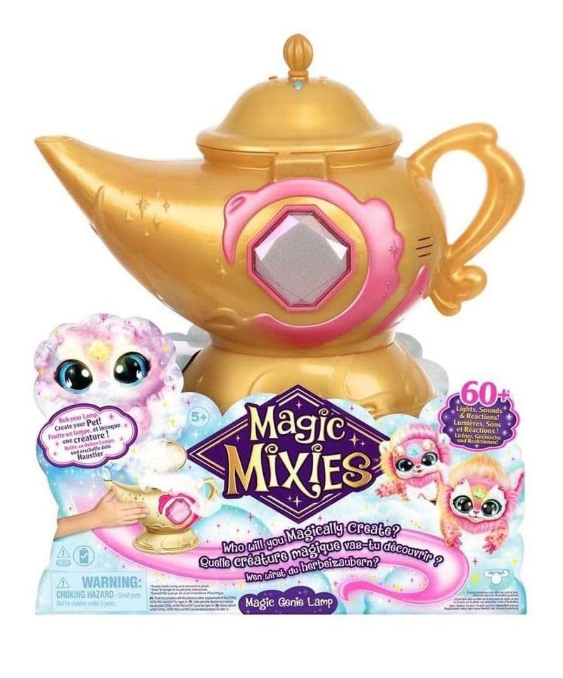 Magic Mixies Magic Genie Lamp with Interactive 8 Pink Plush Toy and 60 Sounds  Reactions Unlock a Magic Ring and Reveal a Pink Genie from The Real Misting Lamp Gifts for Kids Ages 5 - Image 2