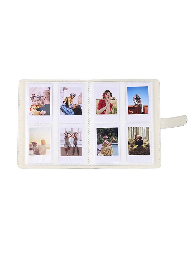 Sharpdo Instax 3-inch 128 PU Leather Vintage Photo Album Mini11 Solid White Color Photo Album Photo Storage Album - Image 2