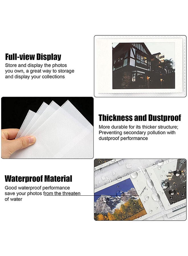 Sharpdo Instax 3-inch 128 PU Leather Vintage Photo Album Mini11 Solid White Color Photo Album Photo Storage Album - Image 3