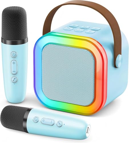 IROO Mini Karaoke Machine for Kids 2026 TOP Toys Birthday Gifts Ideas for Girls Ages 4 5 6 7 8 9 10 12 Years Old Portable MP3 Player with 2 Wireless Mics for Family Home Party - Image 1