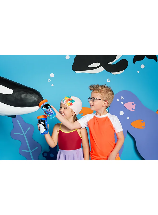 Munchkin Miracle 360 Wildlove Sippy Cup 9 Oz / 266 Ml 2 Pack Polar Bear/orca