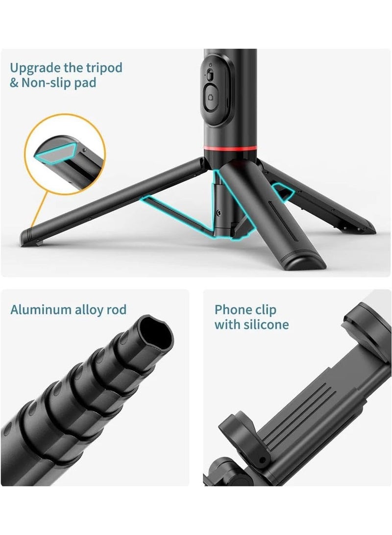 X-level Selfie Stick Tripod - Extendable Phone Tripod with Wireless Remote All-in-one Design for Smartphones Compatible with iPhone 16 15 14 pro max,Samsung, Android,iOS (Black+Light) - Image 3