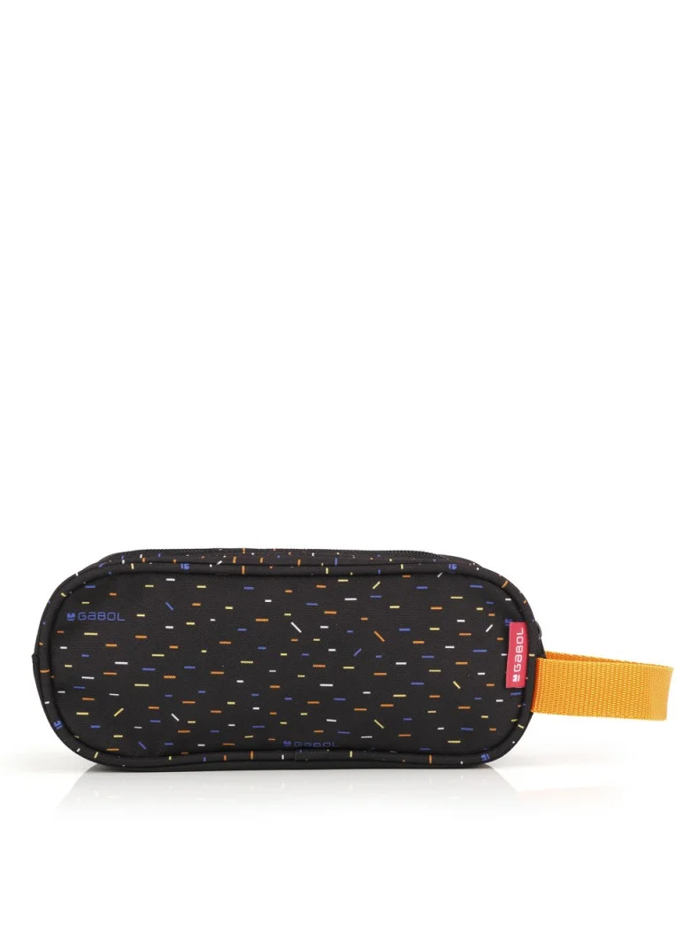 GABOL Black Printed Pencil Case Zippered