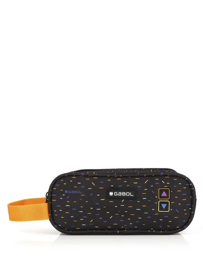 GABOL Black Printed Pencil Case Zippered