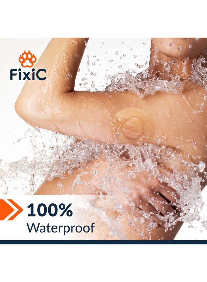 Fixic Freestyle Adhesive Patch 25 PCS – Good for Libre 1, 2, 3 & Plus – Enlite – Guardian – NO Glue in The Center of The Patch – Pre-Cut Back Paper – Long Fixation for Your Sensor! (2-Layers Tan) - Image 4